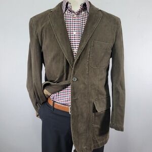 Calvin Klein Men's Sport Coat Blazer Two Button Brown Twill Cotton Size 42R